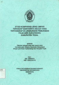Skripsi: Studi Komparasi Jenis Umpan Terhadap Banyaknya Kecoa Yang Tertangkap di Lingkungan Pemukiman Palm Asri Dukuhwaru Kabupaten Tegal