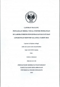 Image of PENGADAAN MEDIA VISUAL POSTER PENELITIAN DI LABOLATORIUM PENGENDALIAN HAYATI DAN LINGKUNGAN B2P2VRP SALATIGA TAHUN 2014