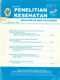 Bulletin Penelitian Kesehatan = Bulletin of Health Studies Vol.30 No.2 - 2002